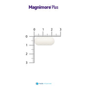 Magnimore Plus tablet shown with a ruler for size comparison