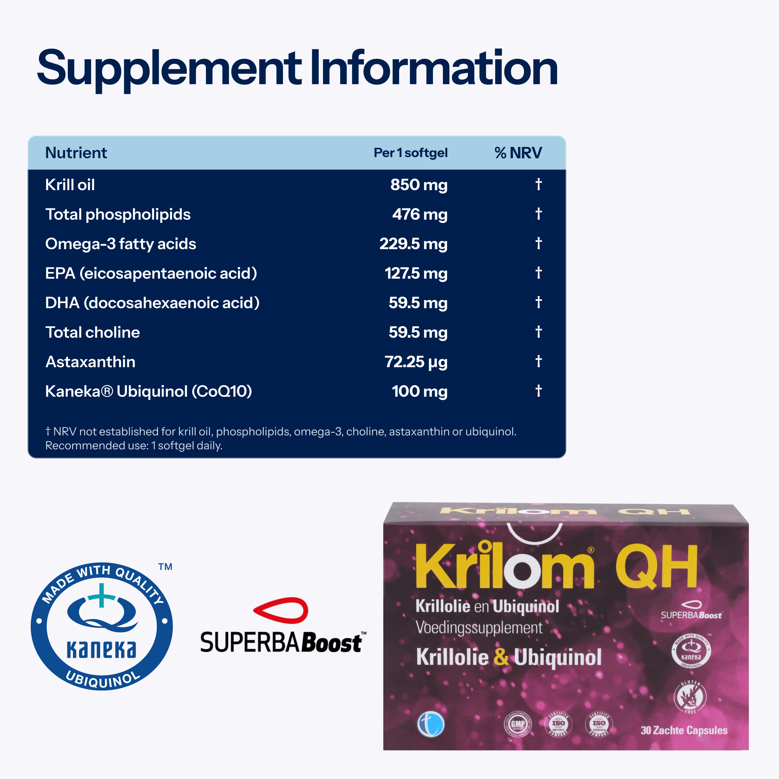 Krilom QH | Krill Oil & Ubiquinol Food Supplement - TAB Vitamins