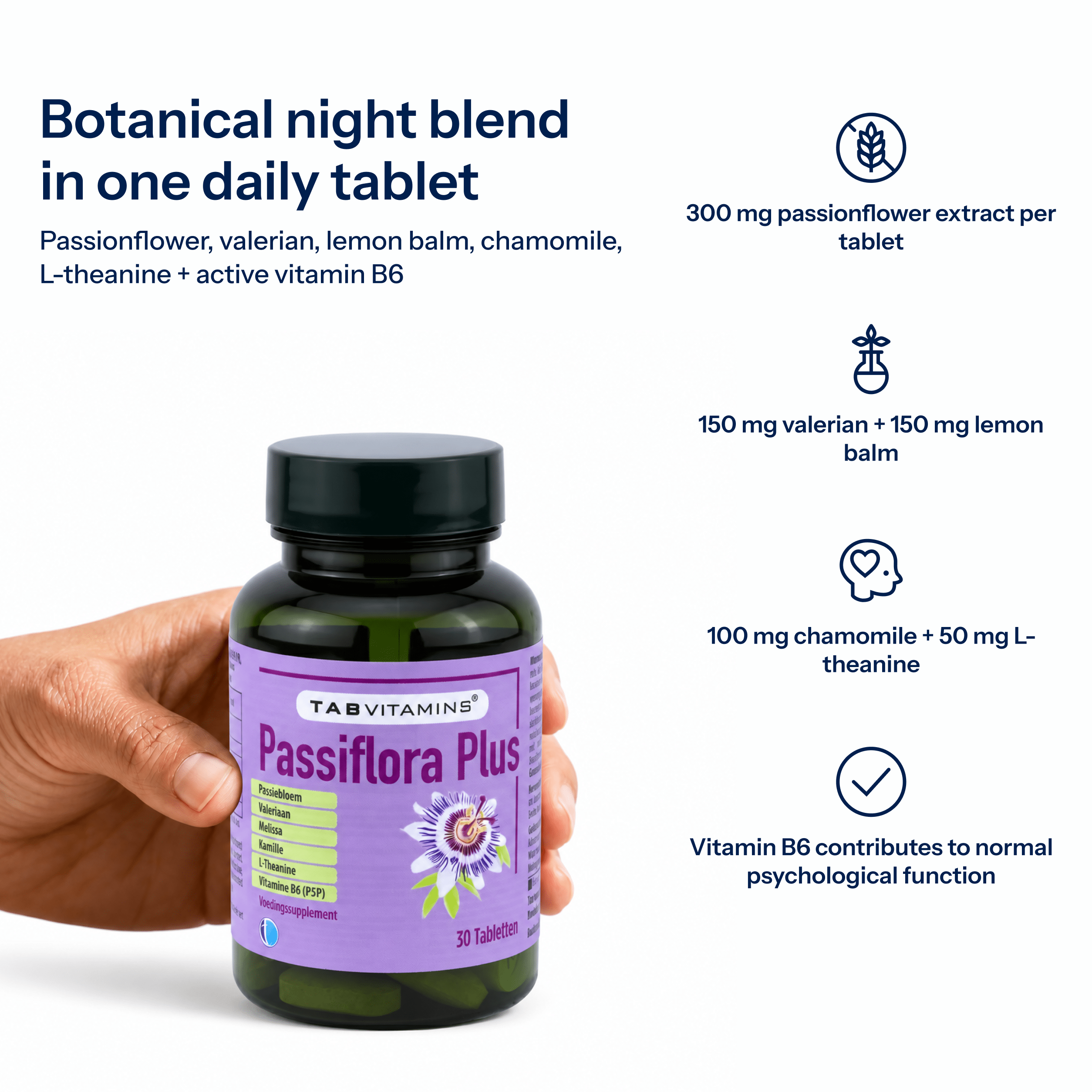 TAB Vitamins Passiflora Plus | Daily Food Supplement - TAB Vitamins